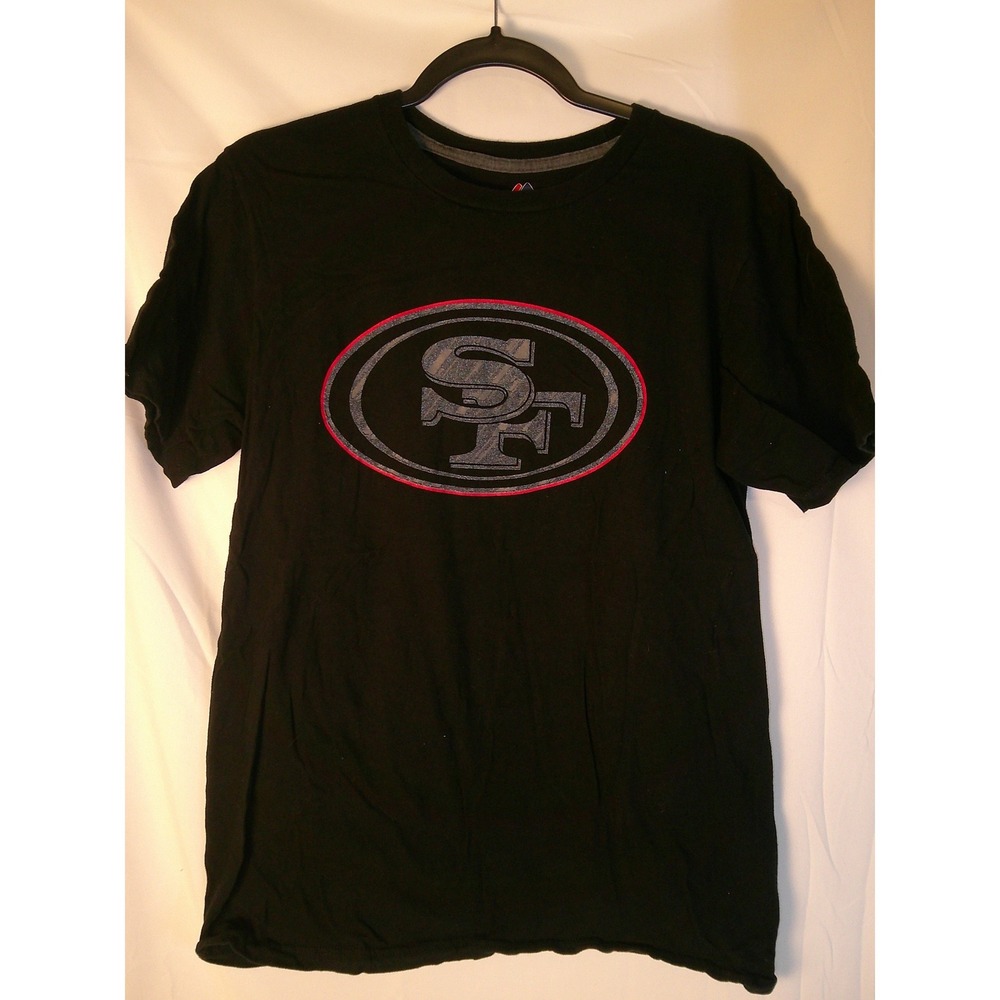 Majestic San Francisco 49ers NFL T Shirt Mens Size Medium‎ Black Triple Peak